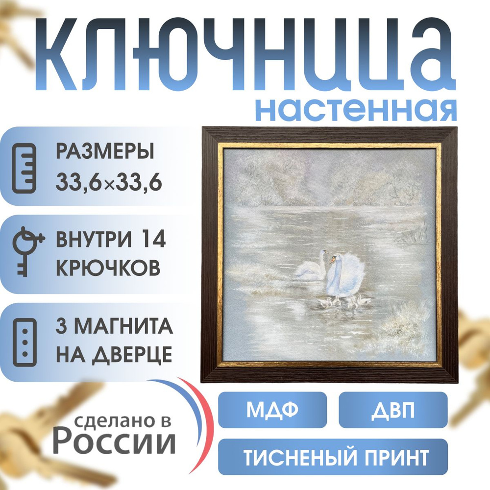 Ключница настенная закрытая в прихожую для ключей 33,6см x 33,6см x 4см  #1