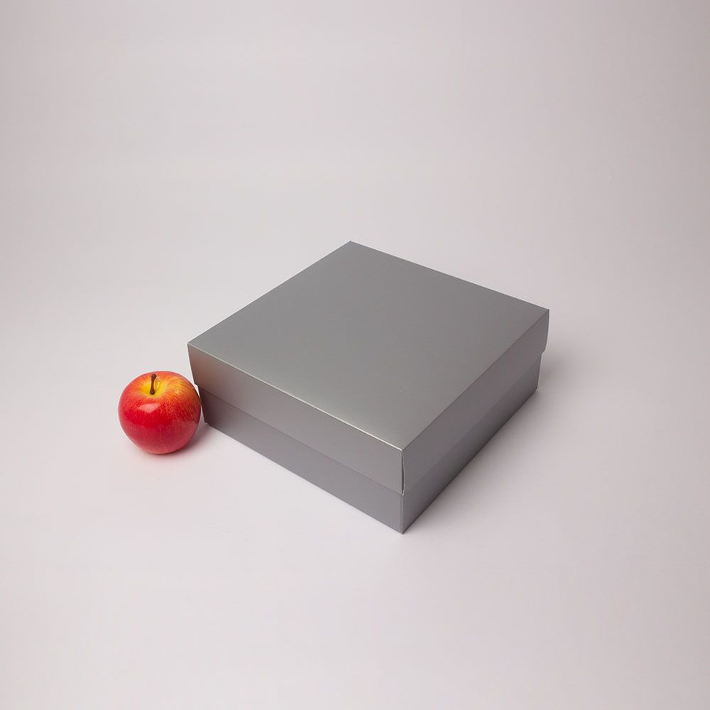 Коробка подарочная 25x10x25, серебро, картон (20шт) #1
