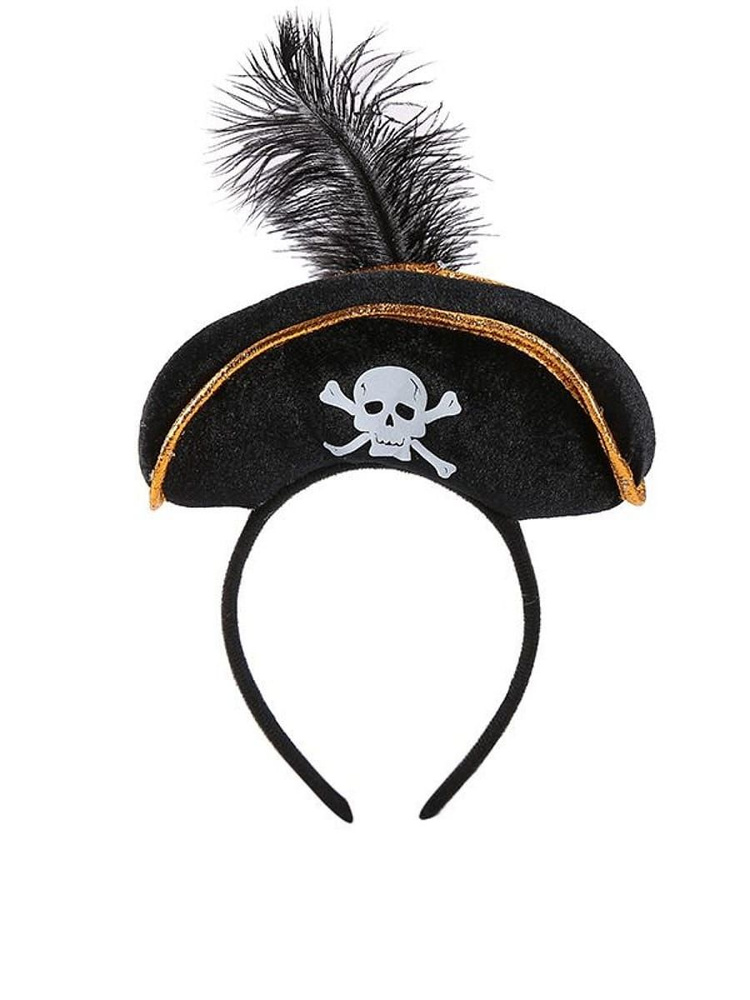 Карнавальная мини-шляпка на ободке "Пиратка" #1