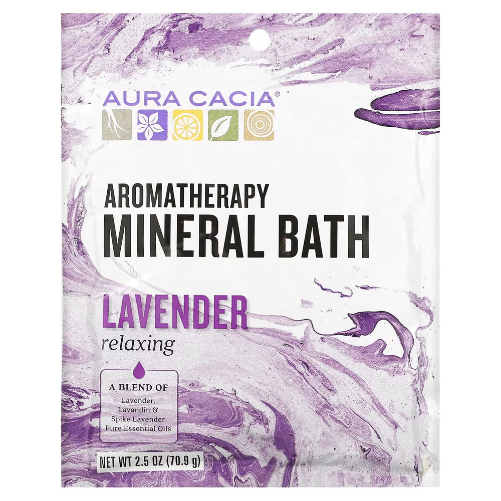 Aura Cacia, Aromatherapy Mineral Bath, расслабляющая лаванда, 70,9 г #1