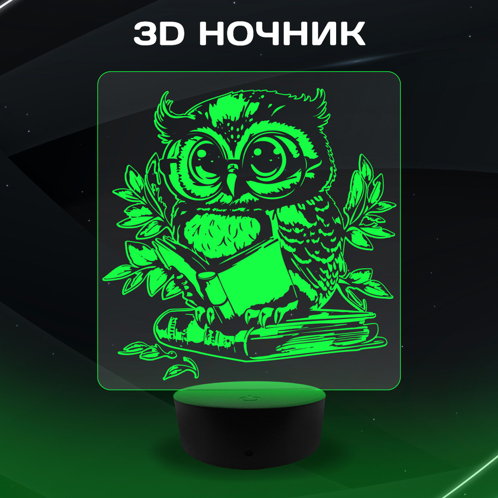 3D Ночник - Сова ученая #1