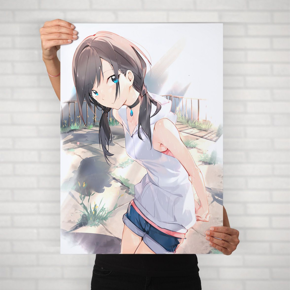Плакат на стену для интерьера Макото Синкай (Дитя погоды - Хина Амано 12) - Постер по аниме формата А1 #1