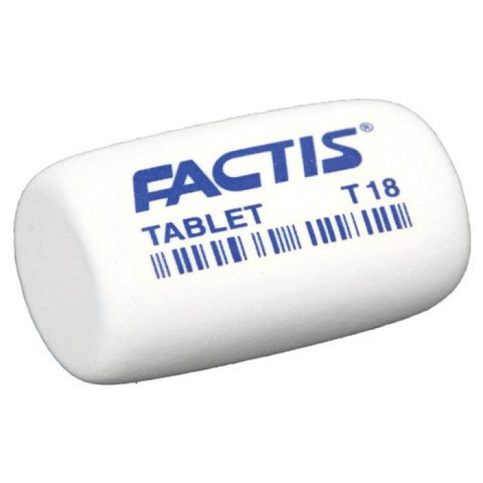 Ластик FACTIS Tablet T 18 ,винил, белый, прямоугольный 45х28х13 мм #1