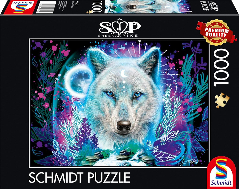 Пазл для взрослых Schmidt 1000 деталей, элементов: Шина Пайк. Неоновый Арктический Волк  #1