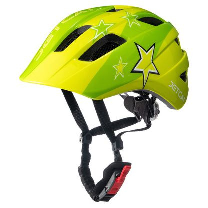 Шлем JETCAT - Max размер "M" (53-57см) - Green Stars защитный велосипедный велошлем детский  #1