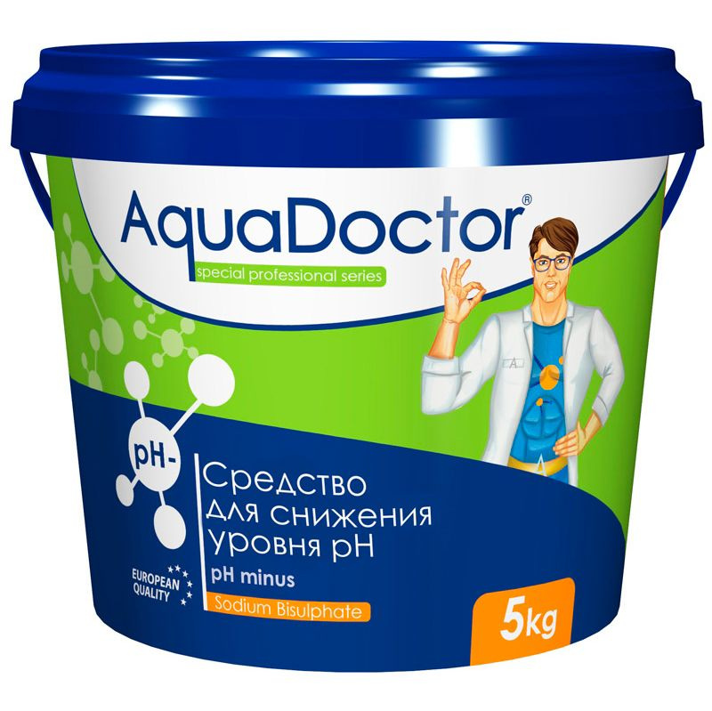 Регулятор рН-минус для бассейна гранулы 5 кг Aquadoctor - Химия для дезинфекции и очистки воды бассейна #1