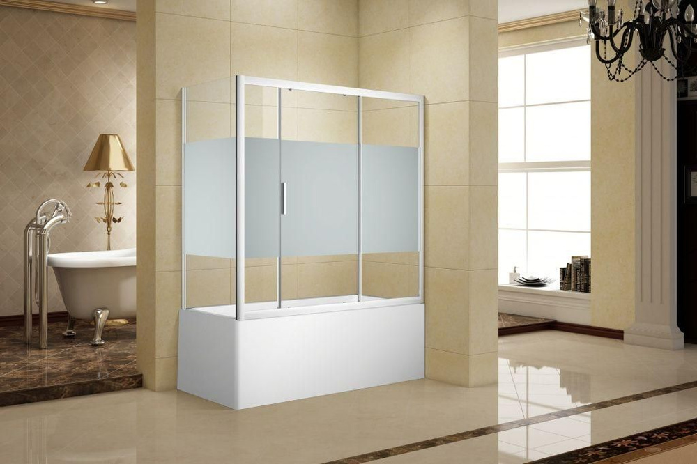 Душевая боковая стенка Aquanet Practic AE10-F-75H150U-CP 750x1500, прозрачное стекло  #1