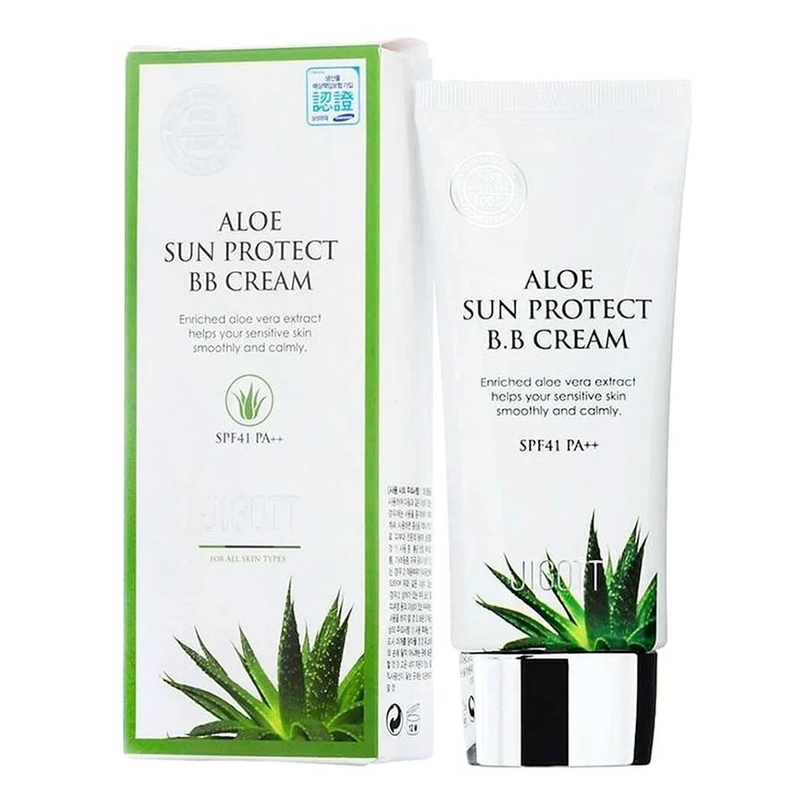 Солнцезащитный BB-крем для лица с экстрактом алоэ Jigott Aloe Sun Protect BB Cream SPF41 PA++  #1