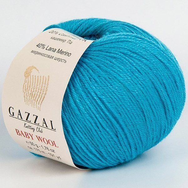 Пряжа Gazzal BABY WOOL 820 гол.бирюза (10 мотков) #1