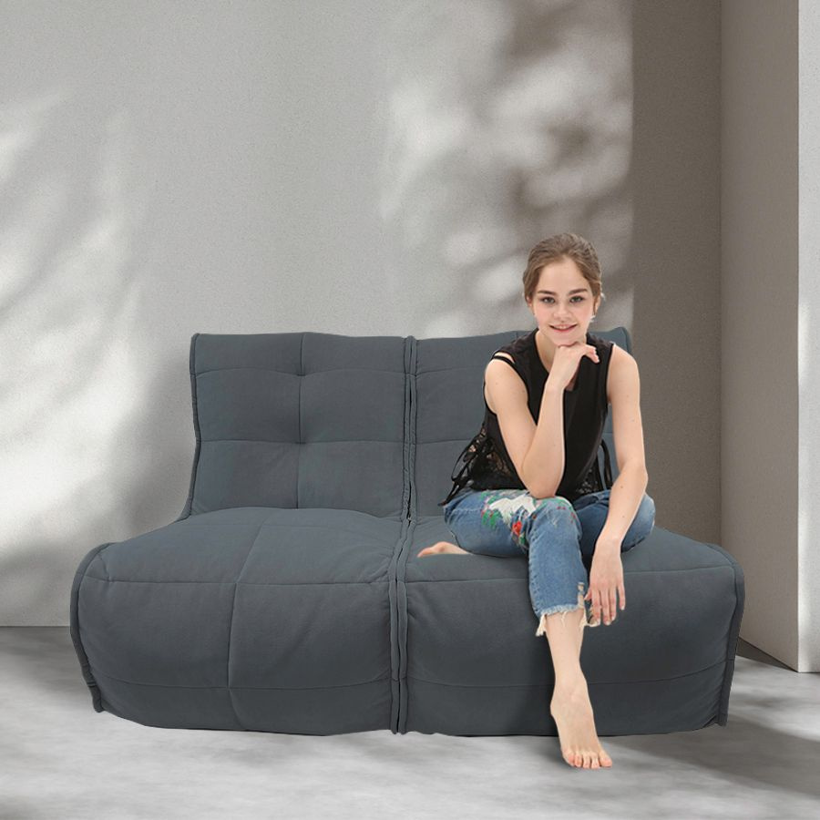 Бескаркасный модульный диван Twin Couch - Luscious Grey (велюр, темно-серый) - 120 см - диван для зоны #1
