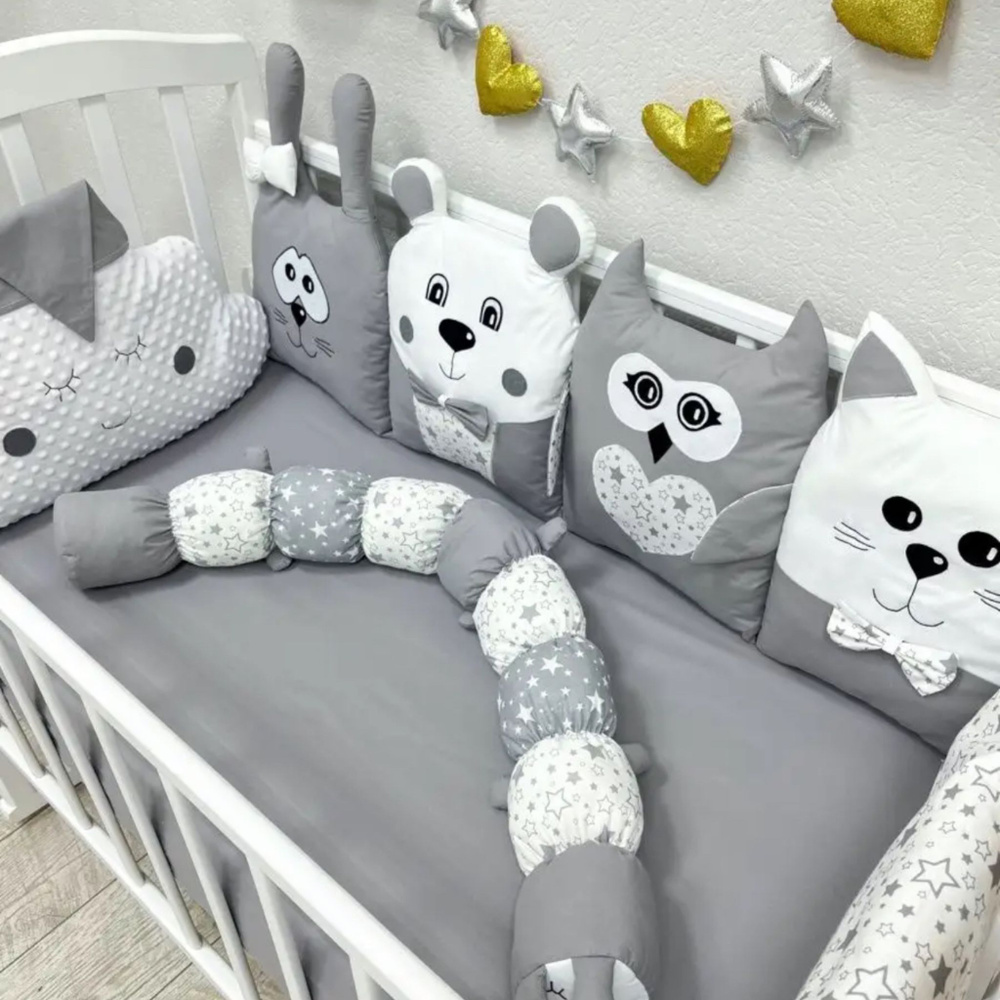 Бортики в детскую кроватку Комплект бортиков для новорожденных  #1