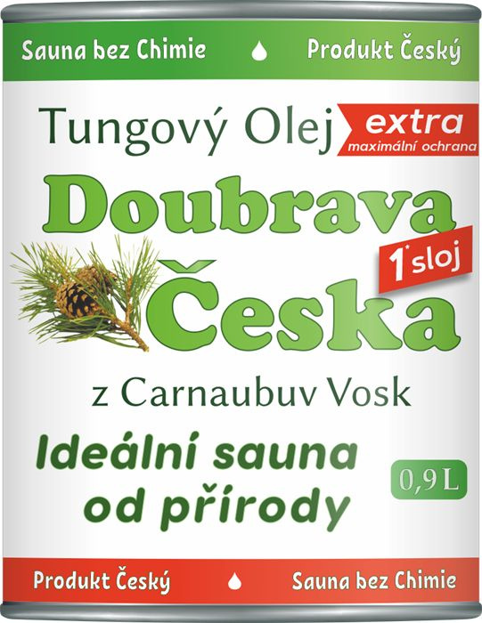 Тунговое масло с карнаубским воском Doubrava Ceska EXTRA для бани и сауны 0,9 л.  #1