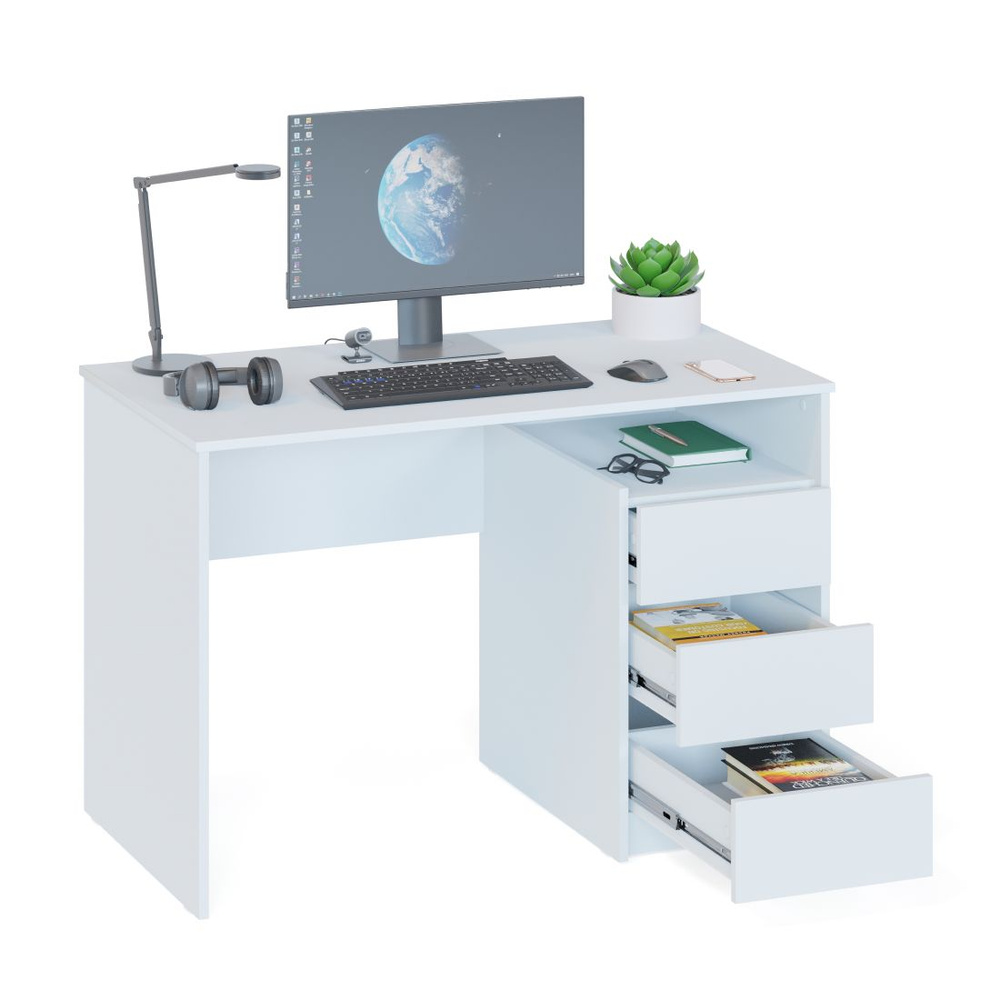 Мебельная Фабрика Сокол Письменный стол компьютерный со встроенной тумбой, 110х60х74 см  #1