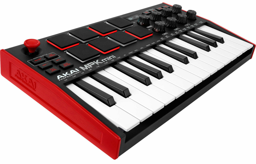 MIDI-клавиатура AKAI MPK Mini MK3, красно-черная #1