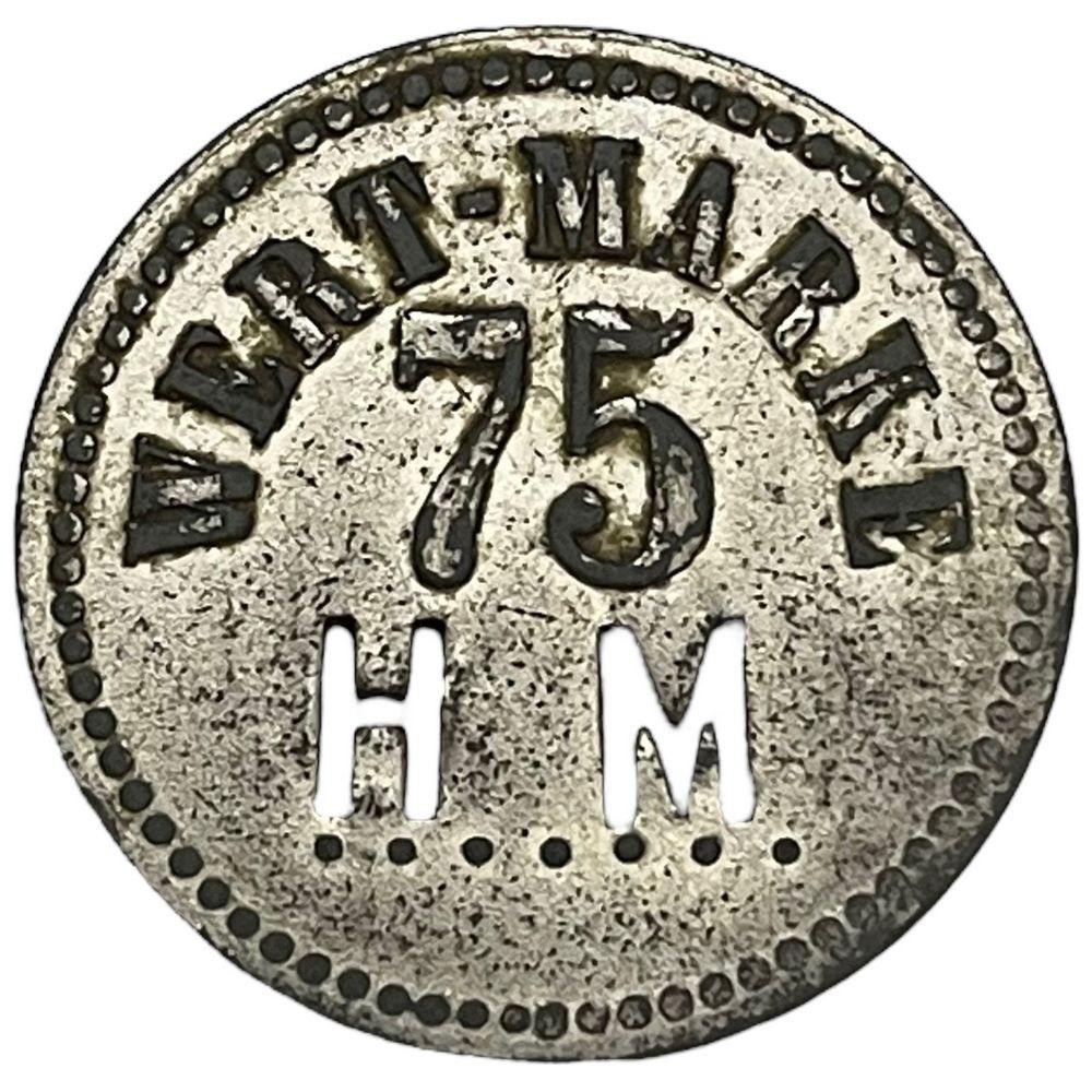 Германия (Веймарская Республика) Лейпциг 75 пфеннигов 1920 г. (Ценная марка HM)  #1