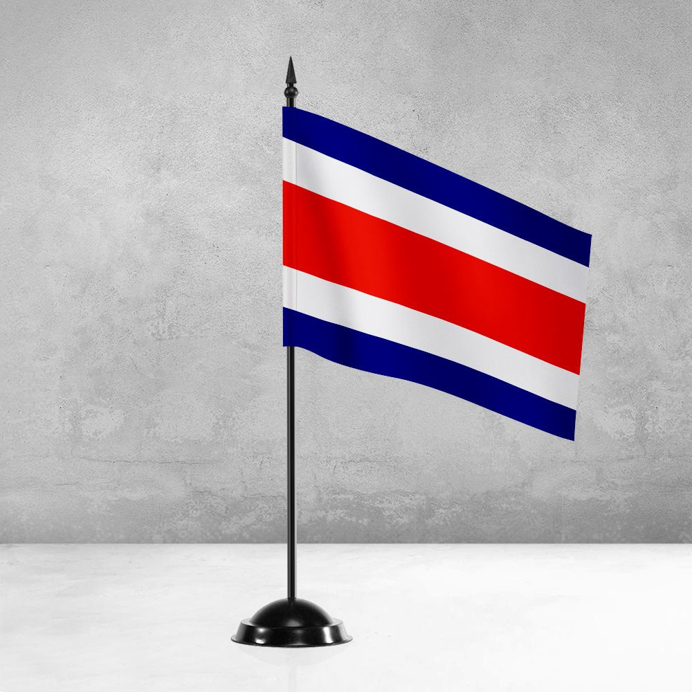 Настольный флаг Коста-Рики на пластиковой черной подставке  #1