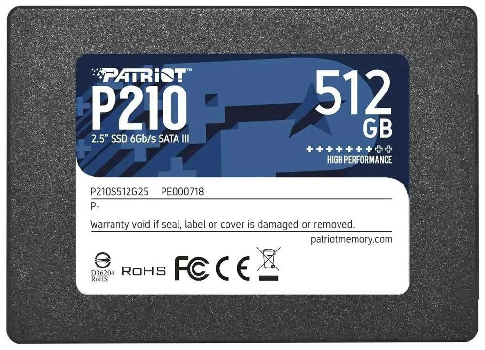 Patriot Memory 512 ГБ Внутренний SSD-диск 2.5 P210 512 Гб SATA III P210S512G25 (2.5 P210 512 Гб SATA #1