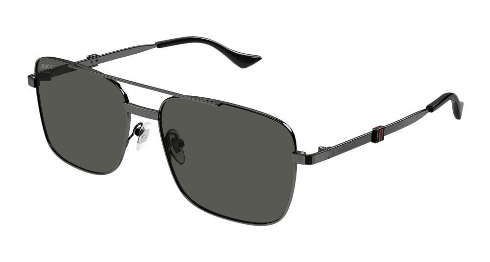 Мужские солнцезащитные очки Gucci GG1441S 001, цвет: серый, цвет линзы: серый, авиаторы, металл  #1