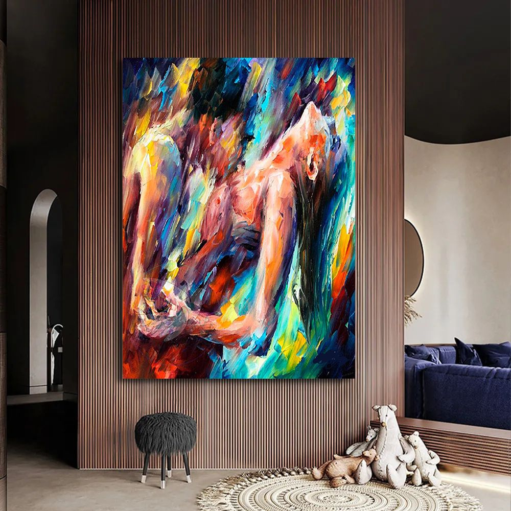 Эротические картины в спальню, девушка и мужчина, 80х110 см.  #1