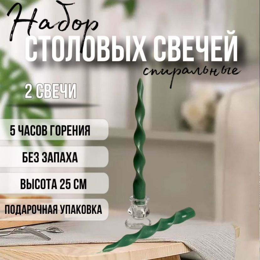 Набор свечей интерьерных / свечи столовые 2 шт. MiKi candles for the soul  #1