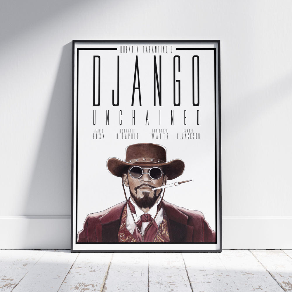 Плакат на стену для интерьера Тарантино (Джанго освобожденный - Джанго 7) - Постер по фильму формата #1