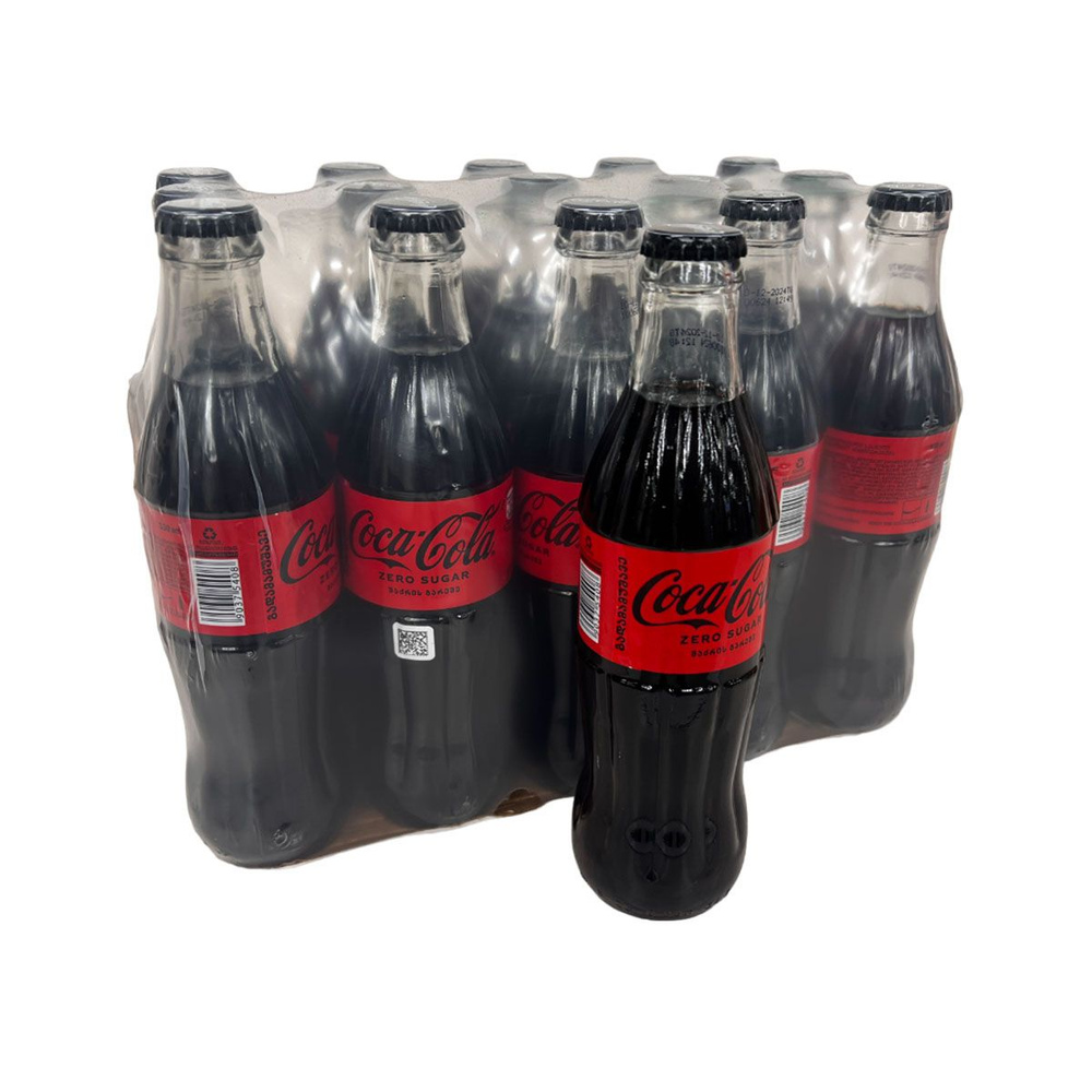 Coca-Cola Zero Кока Кола Зеро в стекле, газированный напиток, 0,5 л, 12 шт  #1