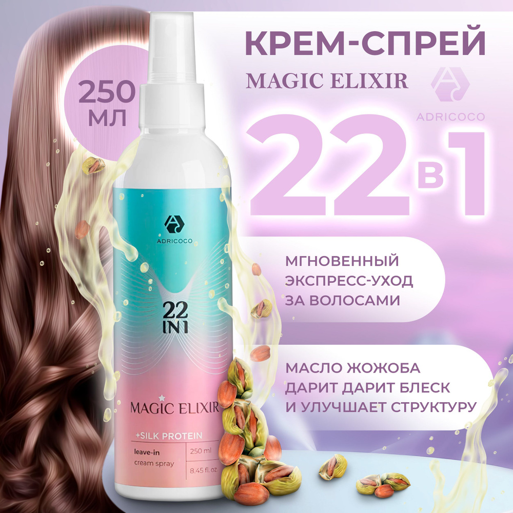 Крем спрей для волос профессиональный 22 в 1 ADRICOCO MAGIC ELIXIR, 250 мл  #1