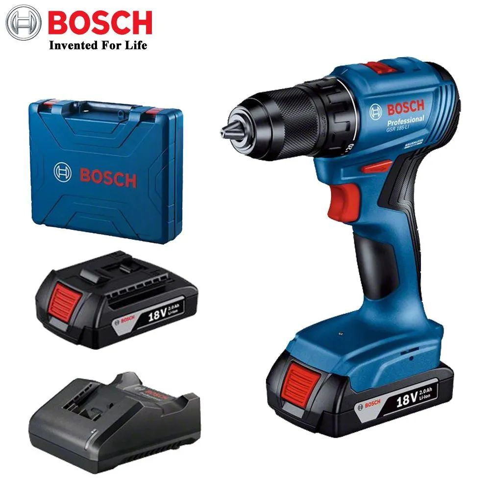 Шуруповерт Bosch GSR 185-LI 2x2Ah З/у американская вилка+переходник EU  #1