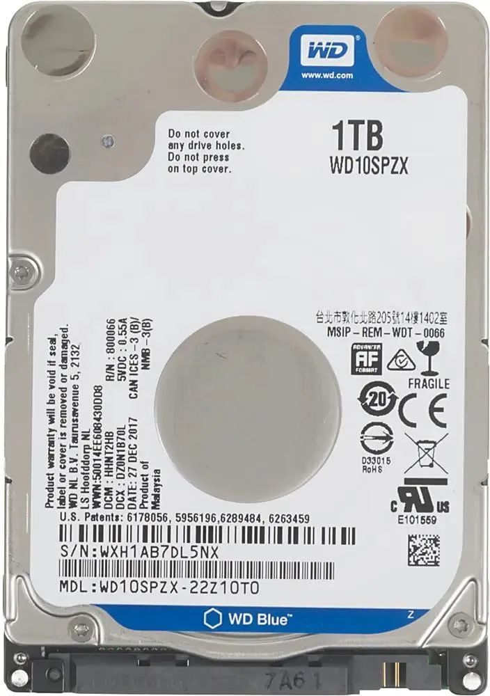 Western Digital 1 ТБ Внутренний жесткий диск (WD10SPZX-08Z10T2)  #1