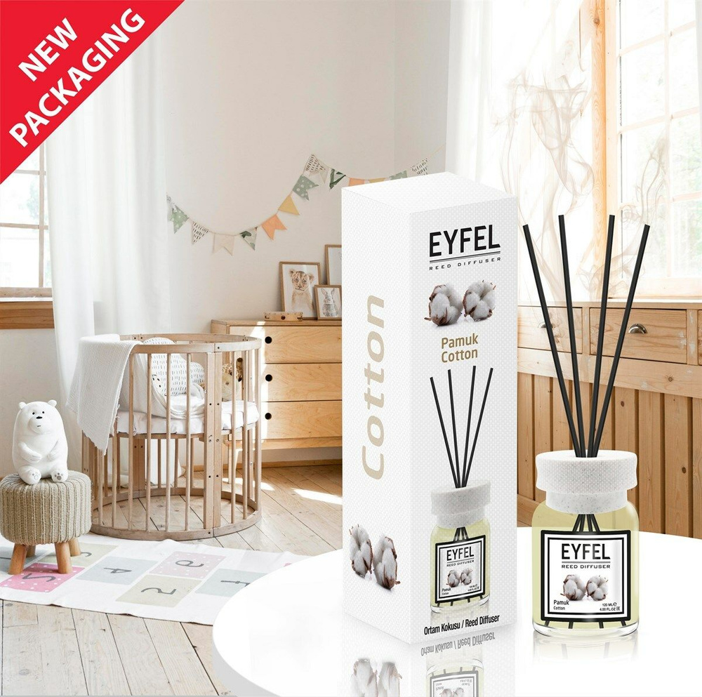 EYFEL PERFUME Диффузор Хлопок, 120 мл, ароматический диффузор для дома с палочками  #1