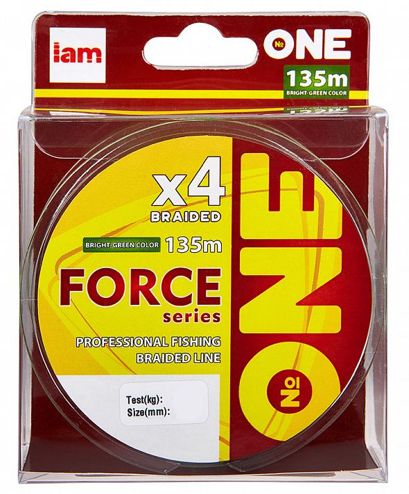 Плетеный шнур Iam №One Force X4 135м Bright-green 0.24, 1 шт. #1