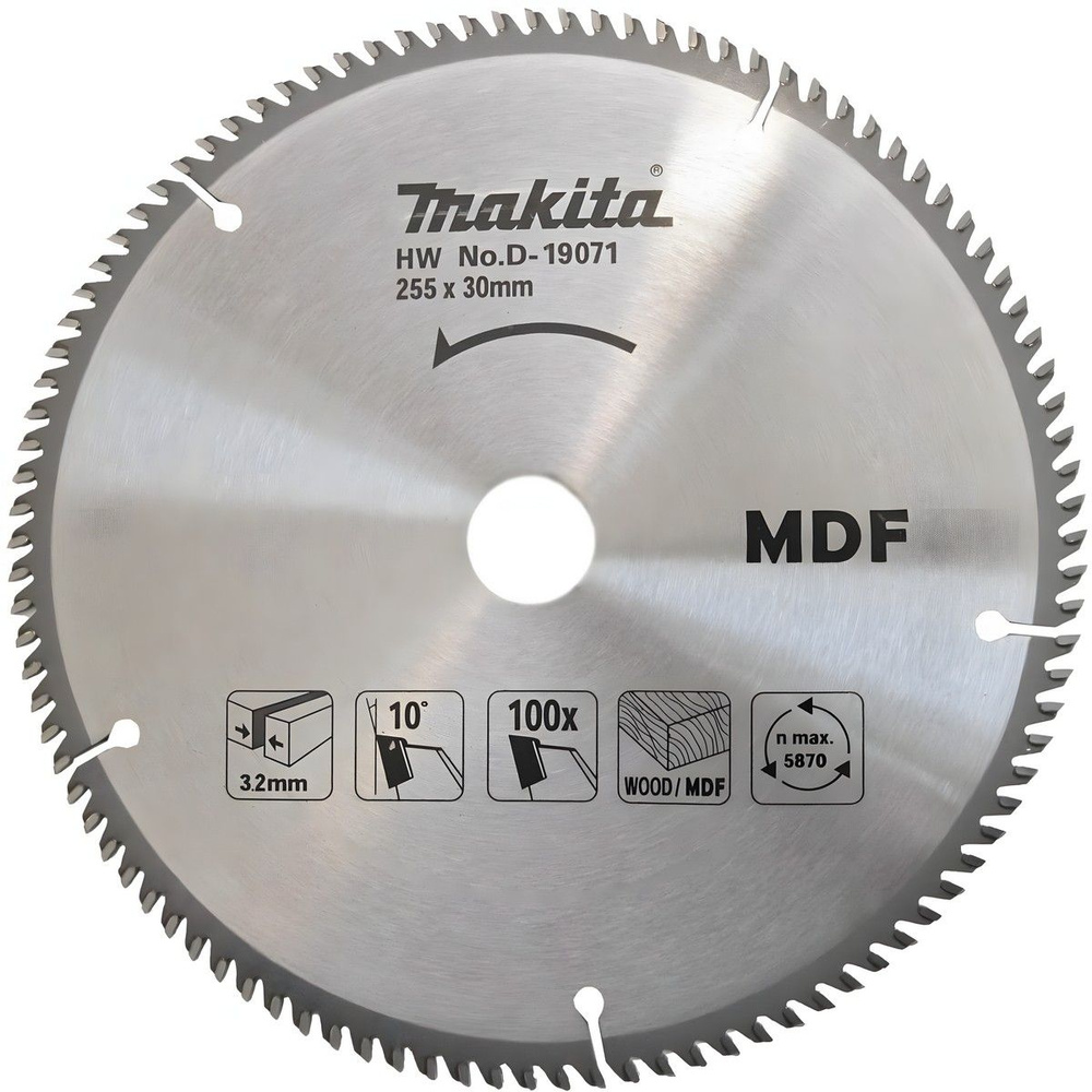 Диск пильный 255 х 30/15.88 мм 100T (МДФ) MAKITA D-19071 #1