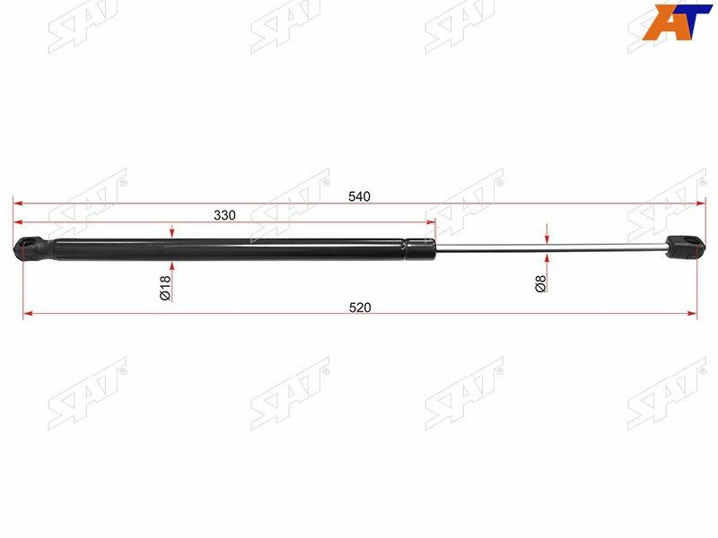 .SAT Амортизатор (Газовый упор) крышки багажника для RENAULT SANDERO 08-  #1