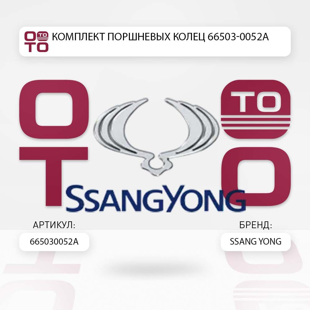 Комплект поршневых колец 66503-0052A / кольца поршневые STD ( на 1цил. ) ( x5 ) SsangYong Rexton 08-10 #1