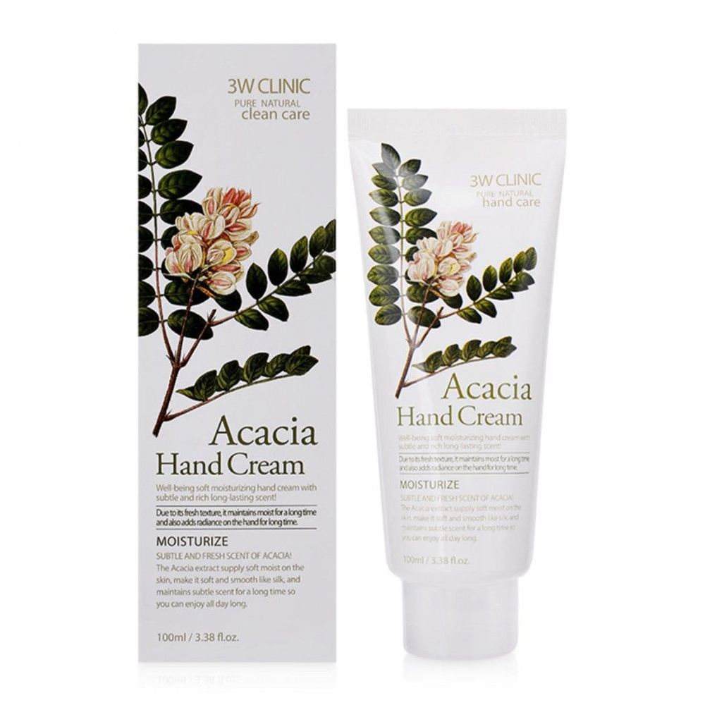 Крем для рук с соцветиями акации 3W Clinic Moisturizing Hand Cream (acacia) 100ml  #1