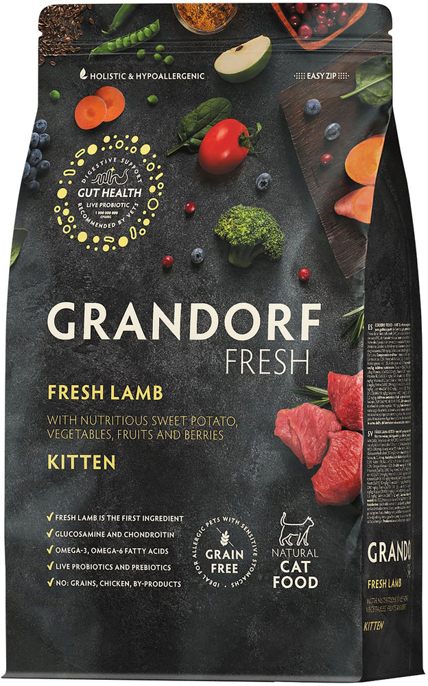 Корм Grandorf Fresh Holistic Lumb&Sweet Potato (беззерновой) для котят, свежее мясо ягненка с бататом, #1