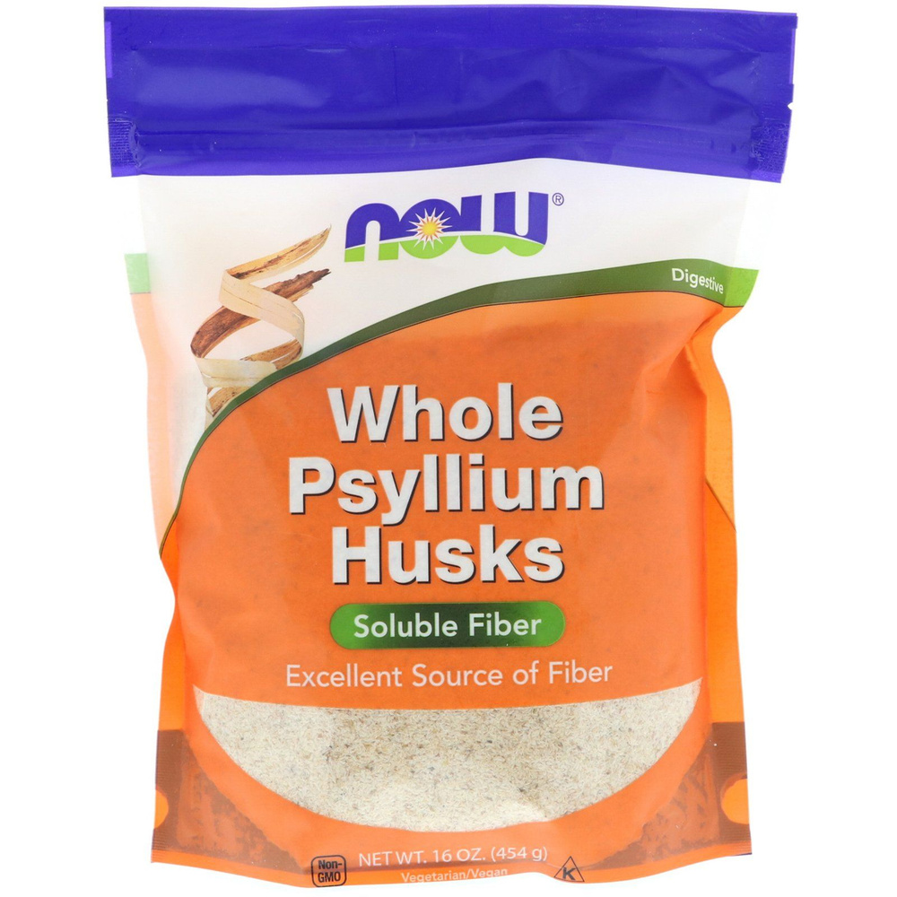 NOW Psyllium Husks Whole, Шелуха Семян Подорожника - 454 г #1