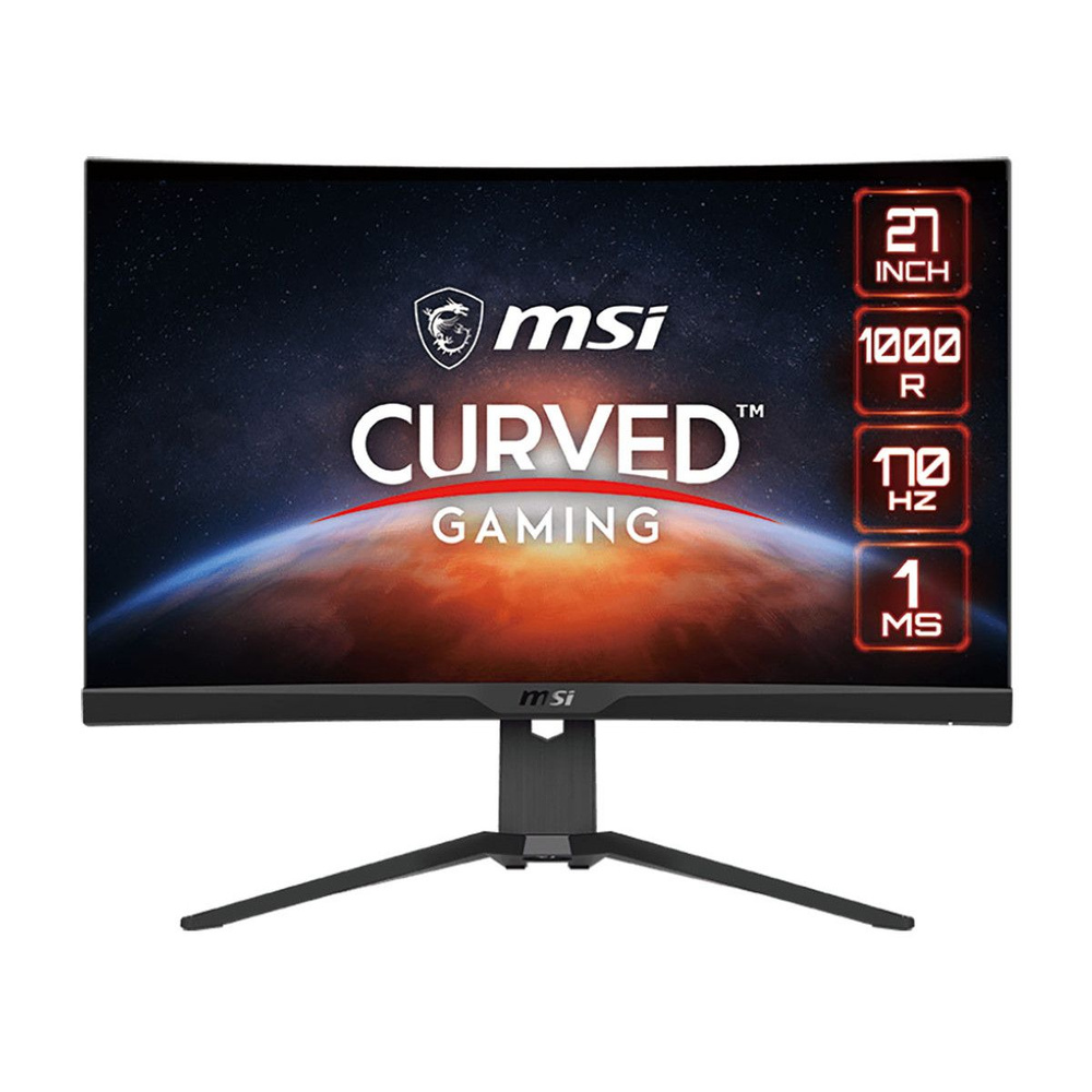 MSI 27" Монитор MSI G272CQP, QHD, VA, Curved, 2xHDMI, DP, Черный 9S6-3CC94T-021, черный  #1