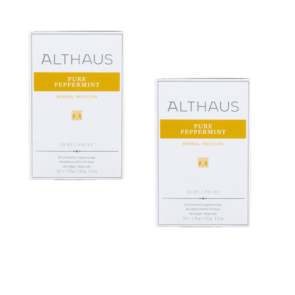 Althaus Напиток травяной в пакетиках Pure Peppermint, 20 пакетиков x 1,75 гр, 2 уп.  #1