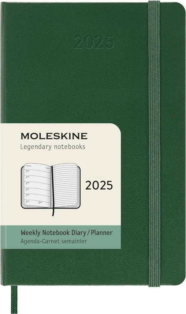 Еженедельник на 2025 год Moleskine CLASSIC WKNT 9x14 см твердая обложка карманный зеленый  #1