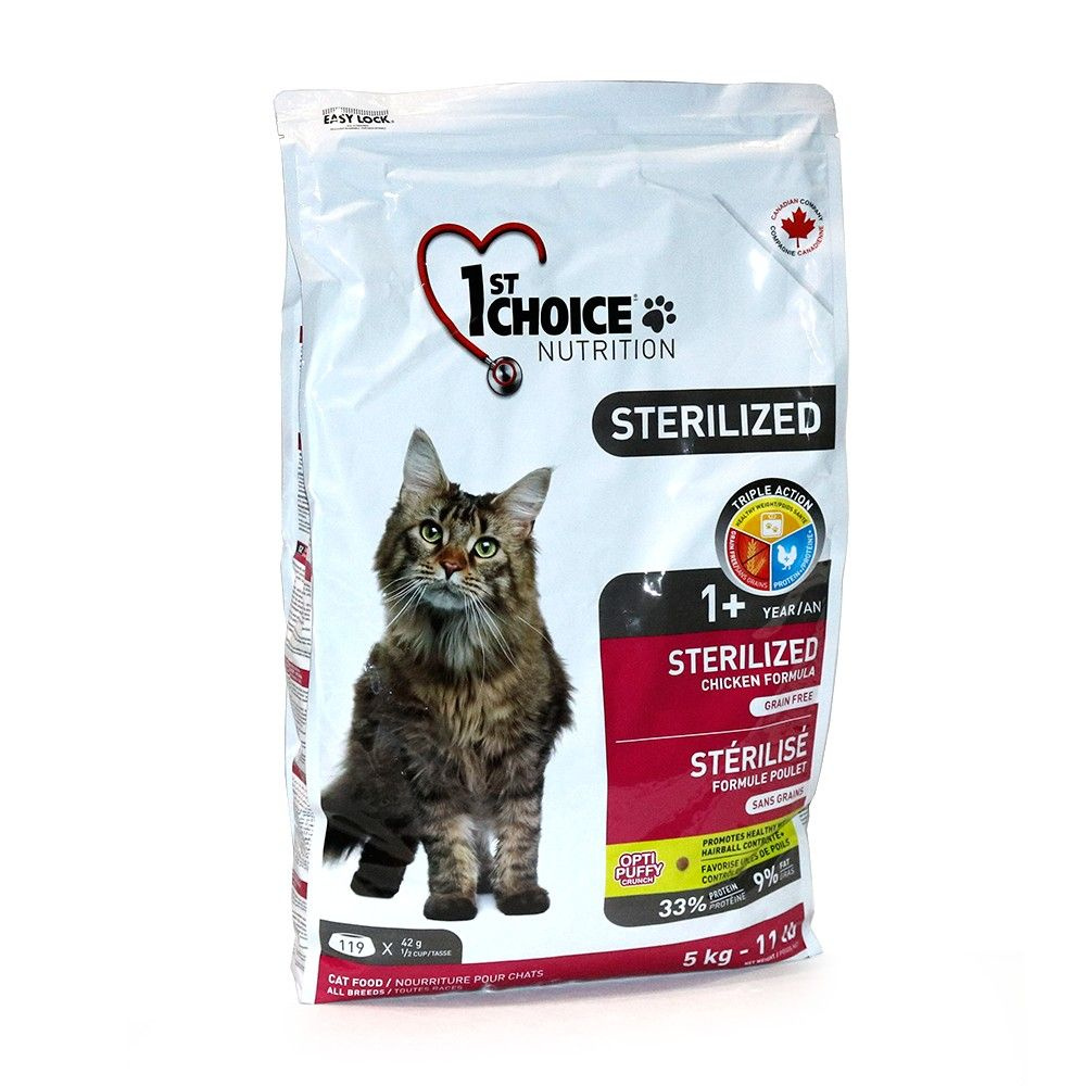 Сухой корм 1st CHOICE Sterilized для стерилизованных кошек, курица с бататом, 5кг  #1