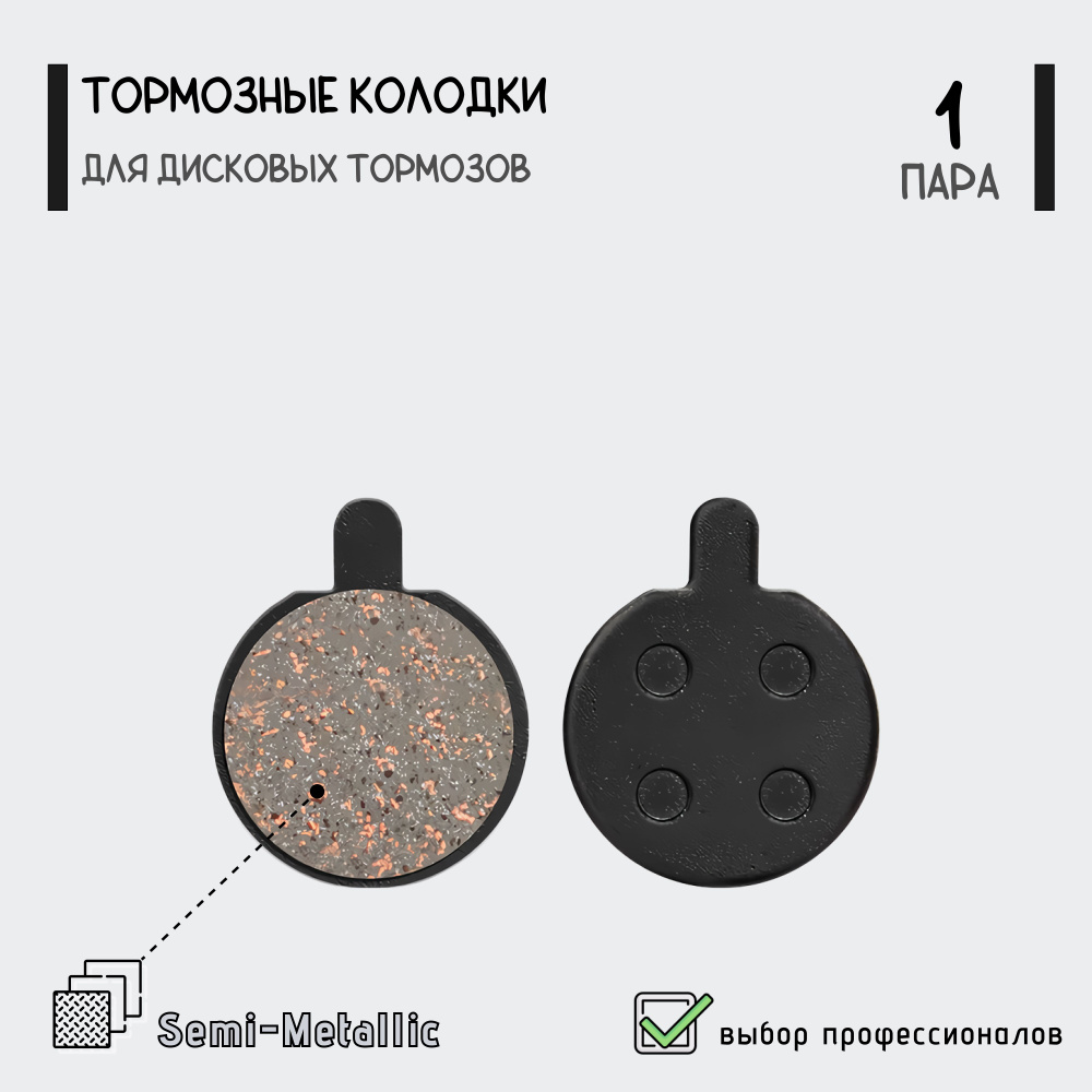 Тормозные колодки TP-11C для дисковых тормозов M365 Pro, полуметалл, для велосипеда, самоката, 1 пара #1