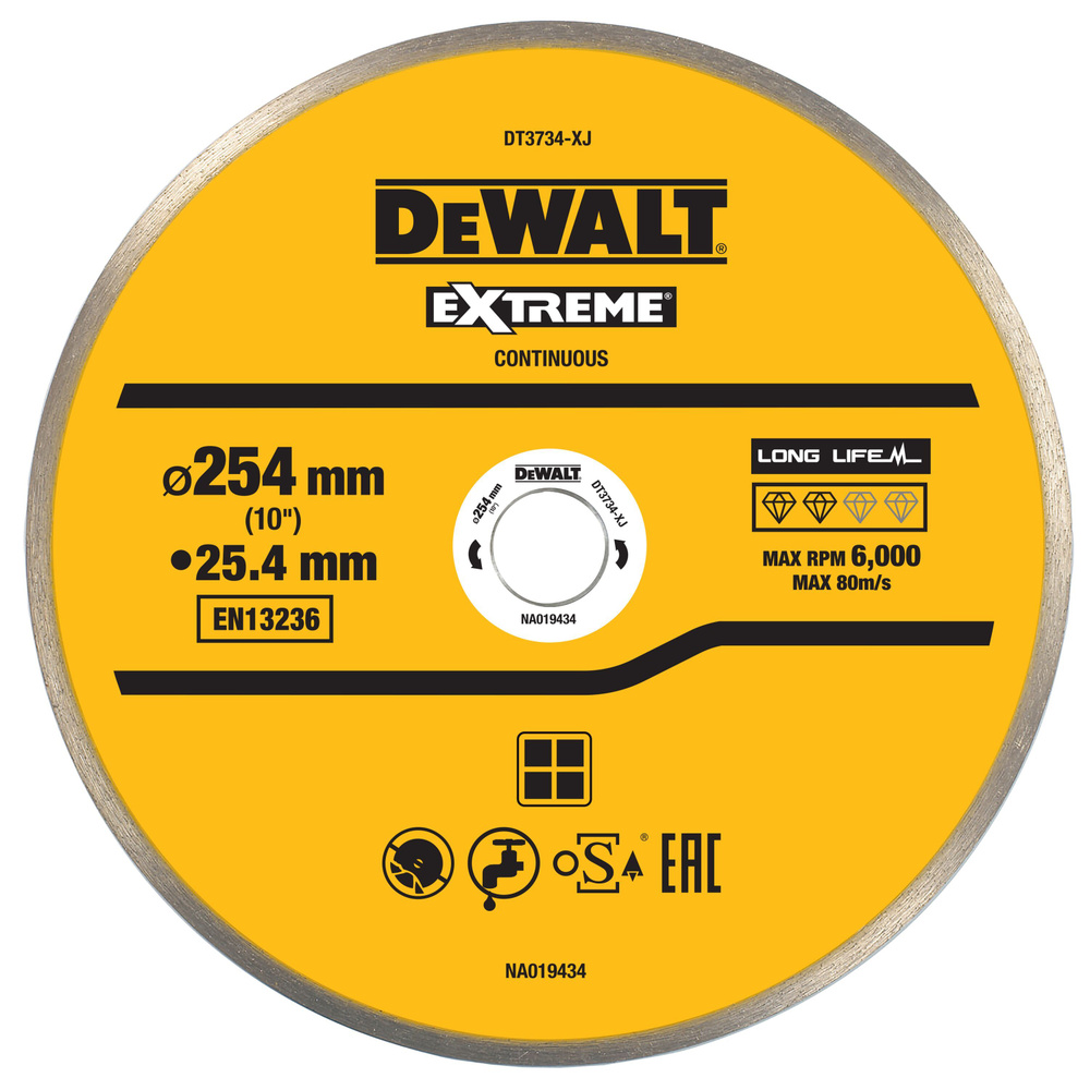 Диск алмазный DEWALT, для D24000, по камню, 254x25.4 мм, DT3734 #1