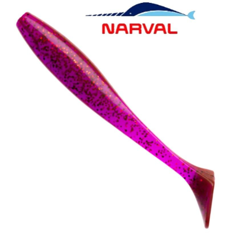 Приманка силиконовая Narval Choppy Tail 8cm цв. #003 Grape Violet / Виброхвост для джига на судака, щуку #1