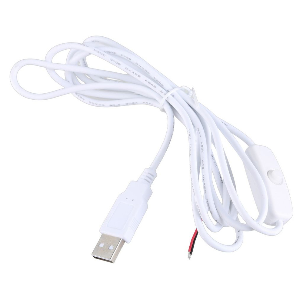 USB кабель с выключателем, 2 м, белый #1