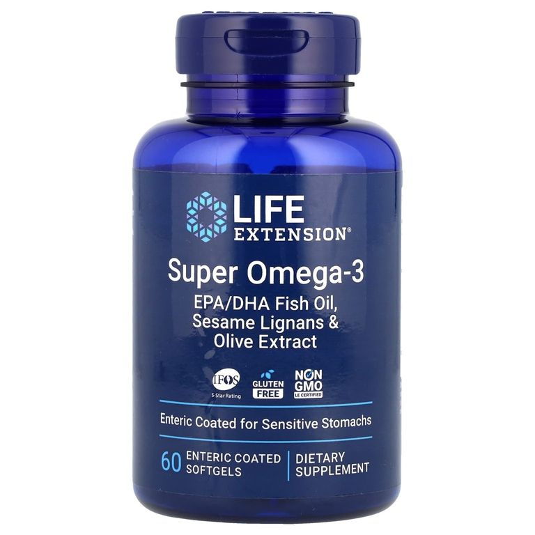 Life Extension, Super Omega-3, добавка с омега-3, 60 капсул #1