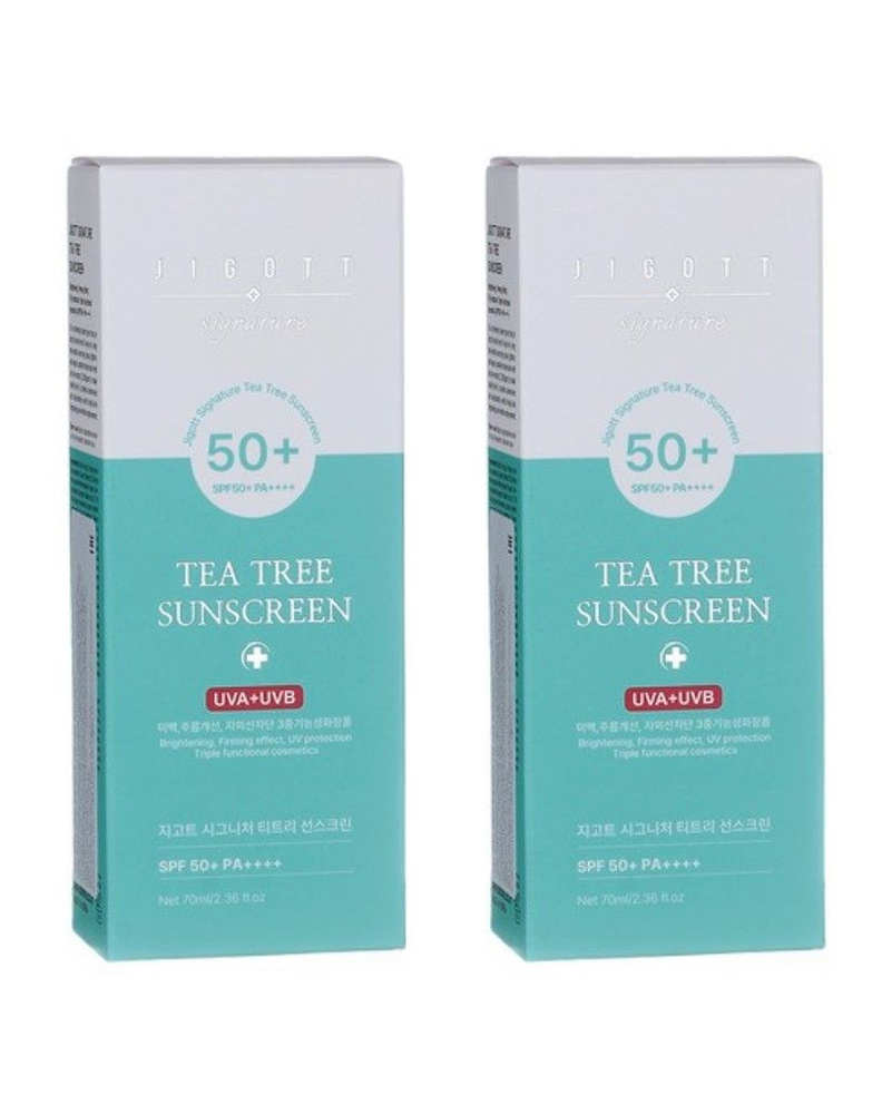 Jigott Солнцезащитный крем для лица Signature Tea Tree Sunscreen, с экстрактом чайного дерева, 70 мл, #1