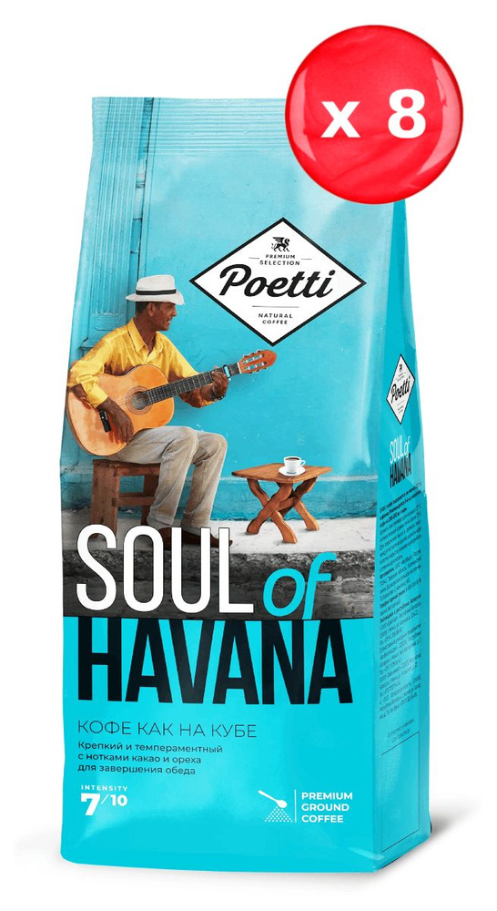 Кофе молотый Poetti Soul of Havana 200 г, набор из 8 шт #1