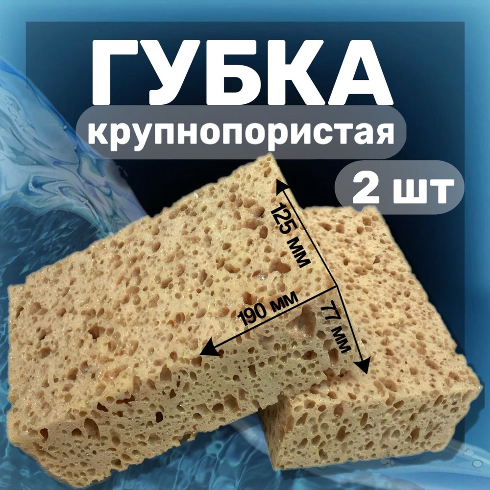 Губки крупнопористые для автомобиля (2шт),19х12,5х7см #1