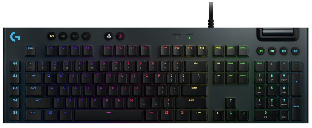 Logitech G Игровая клавиатура проводная G815 LIGHTSPEED RGB, (GL Linear Red), Русская раскладка, серый #1